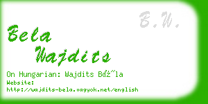 bela wajdits business card